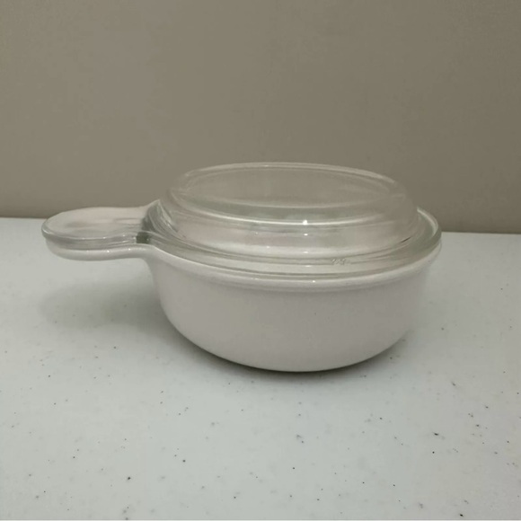 Pyrex Corning Ware Grab It White Mini Casserole Handle Dish w Original Glass Lid - Picture 3 of 11